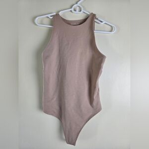 Abercrombie & Fitch Tan Sleeveless Bodysuit Cut-out In The Back Size S
